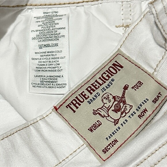 NWT True Religion World Tour Flare Mid Rise Capri Jeans White‎ Women’s Size 28 - Picture 6 of 8